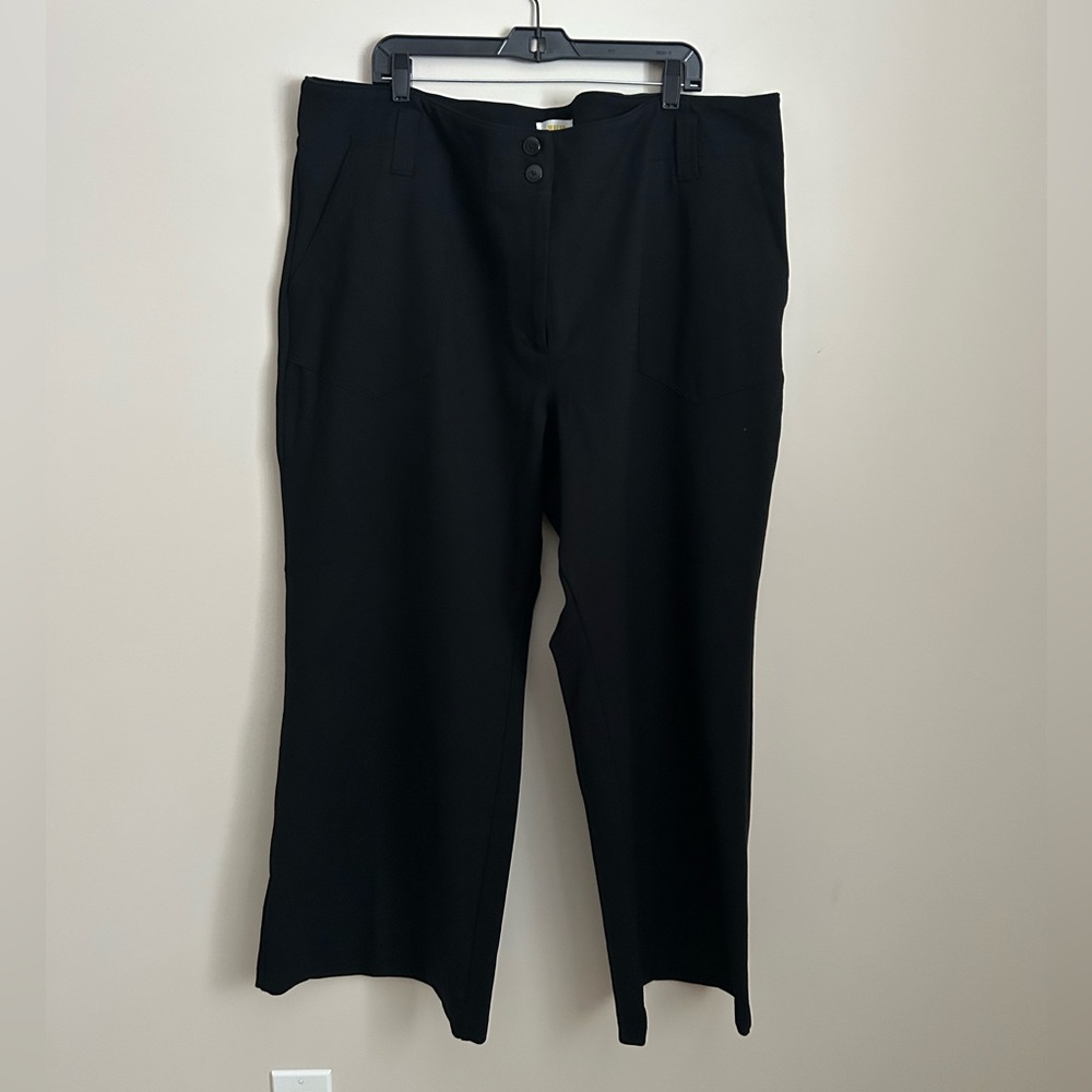 Anthropologie Black High-Rise Wide-Leg Pants
